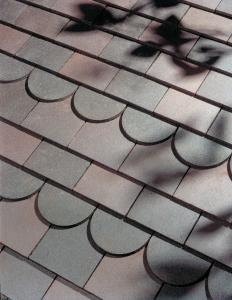 Dark heather sandfaced roof tiles